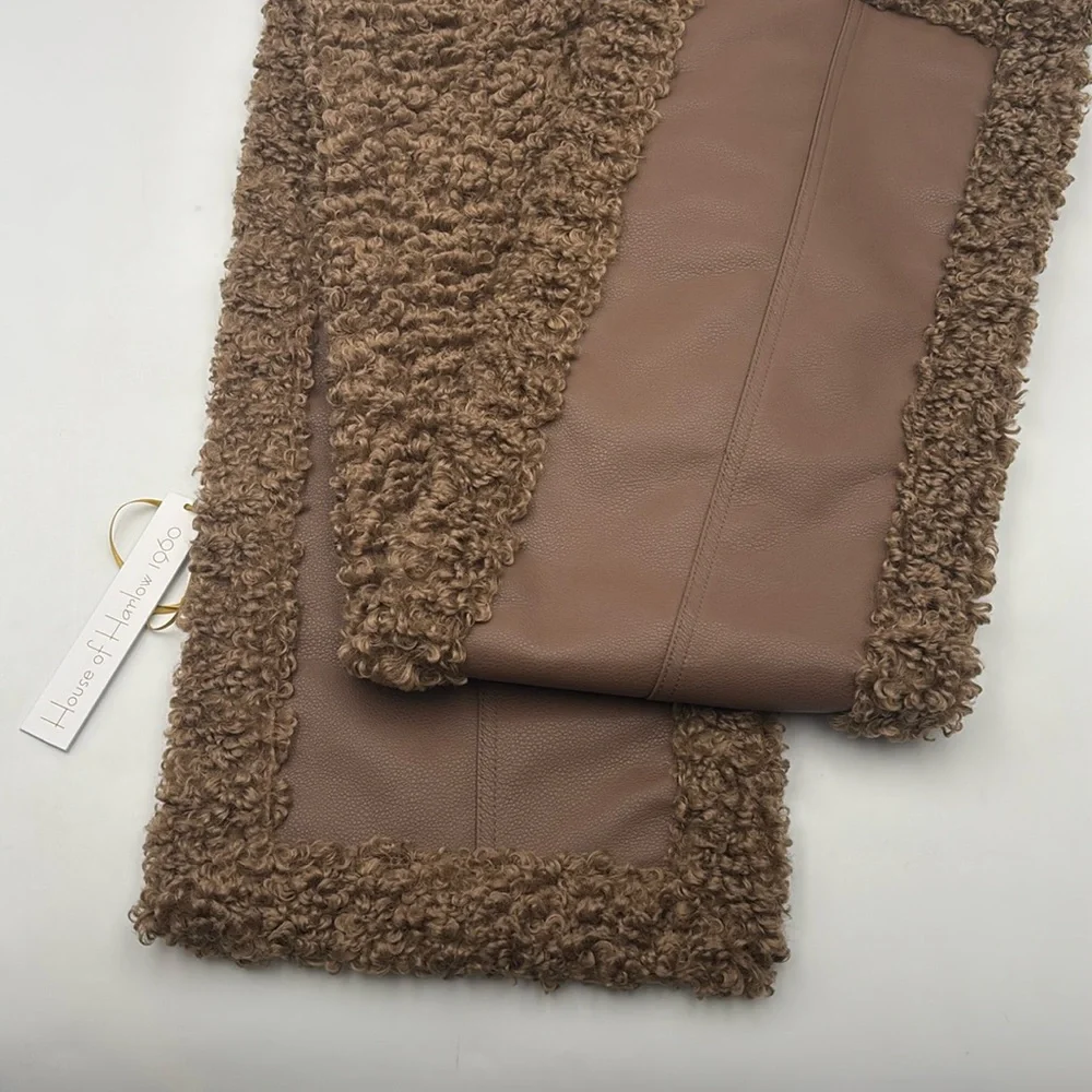 House of Harlow 1960 Faux Leather and Sherpa Scarf